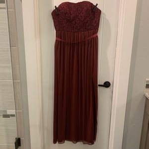 David’s Bridal Bridesmaid gown in WINE